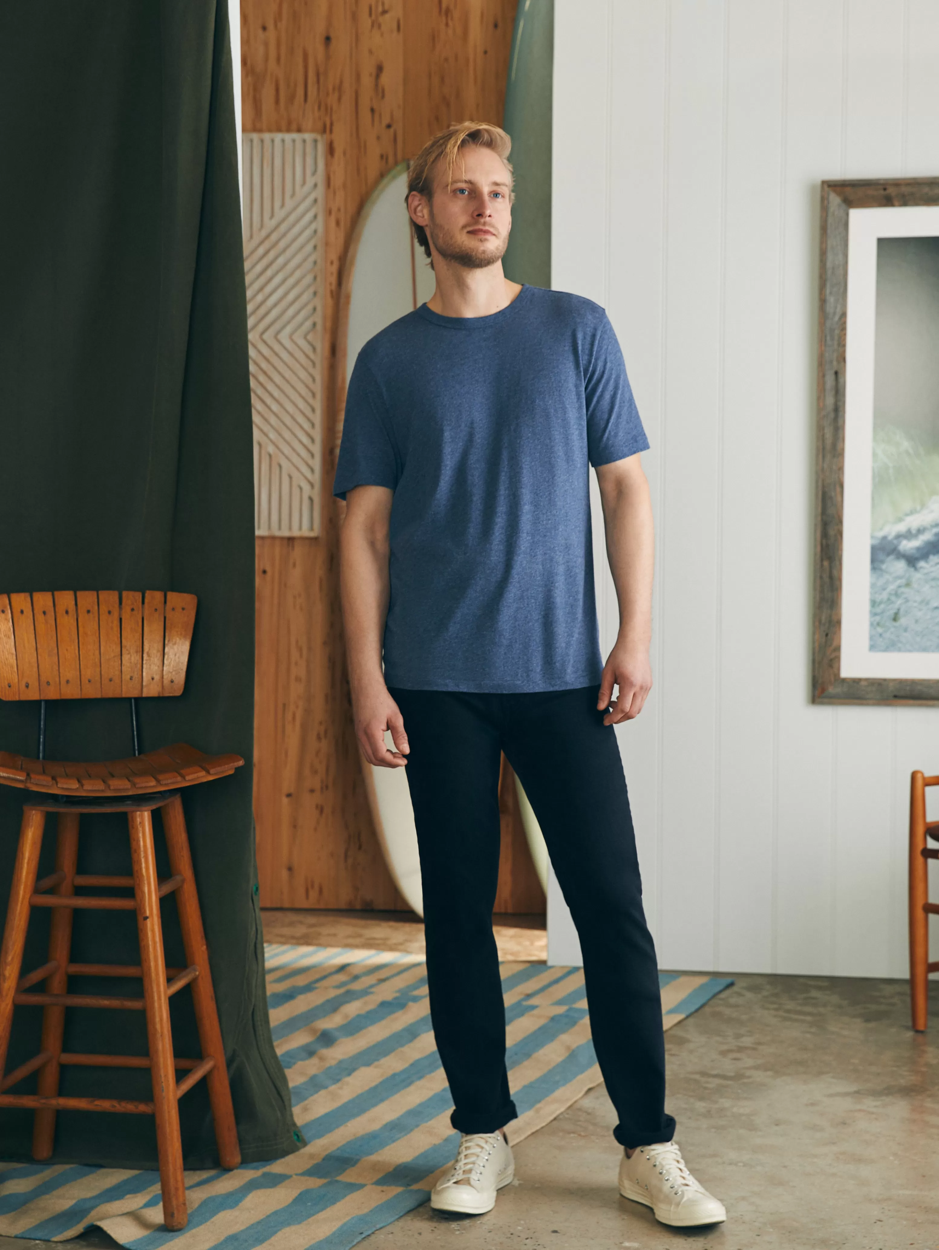 Short-Sleeve Vintage Chambray Tee - | Faherty Brand Store