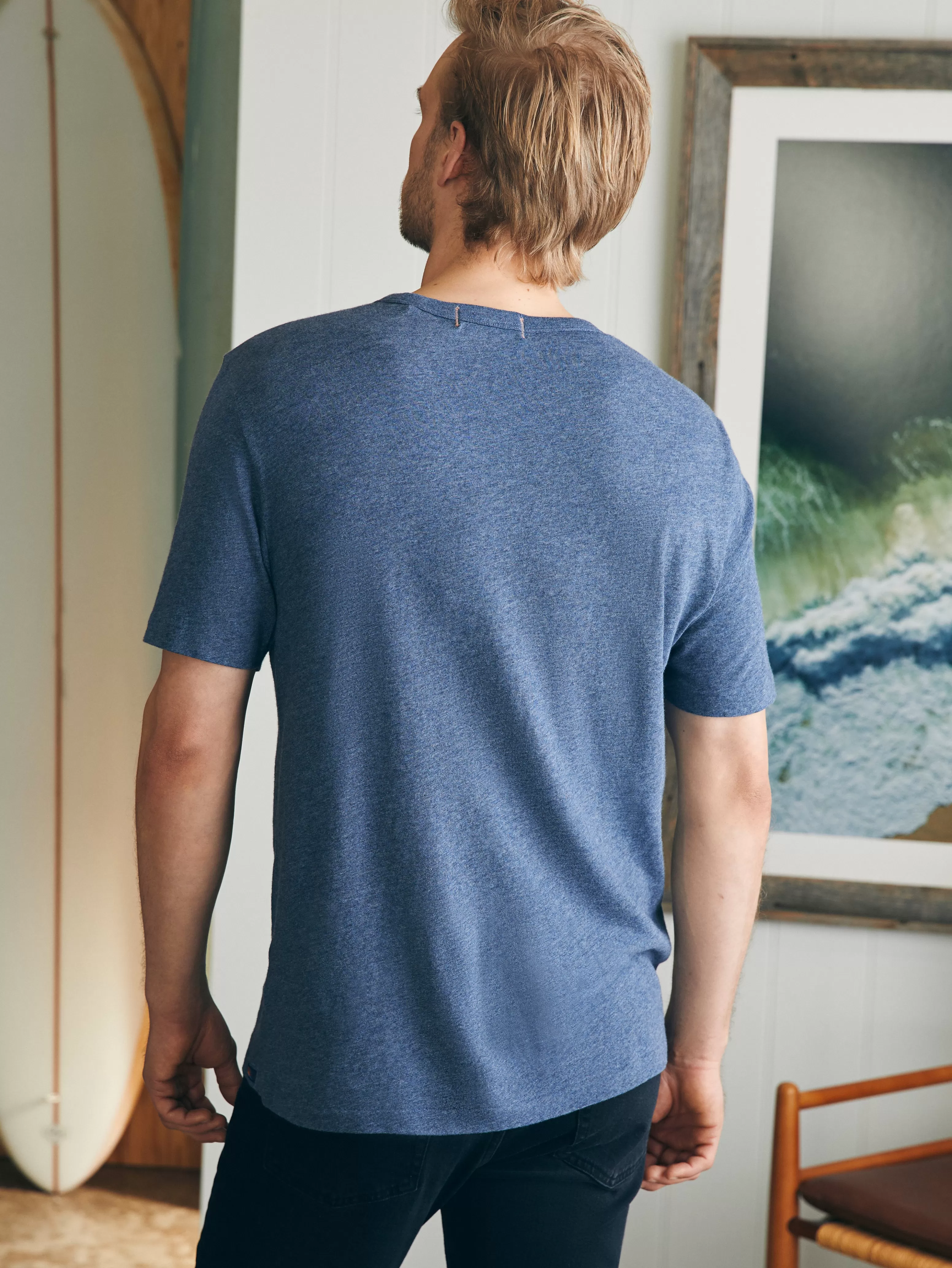 Short-Sleeve Vintage Chambray Tee - | Faherty Brand Store