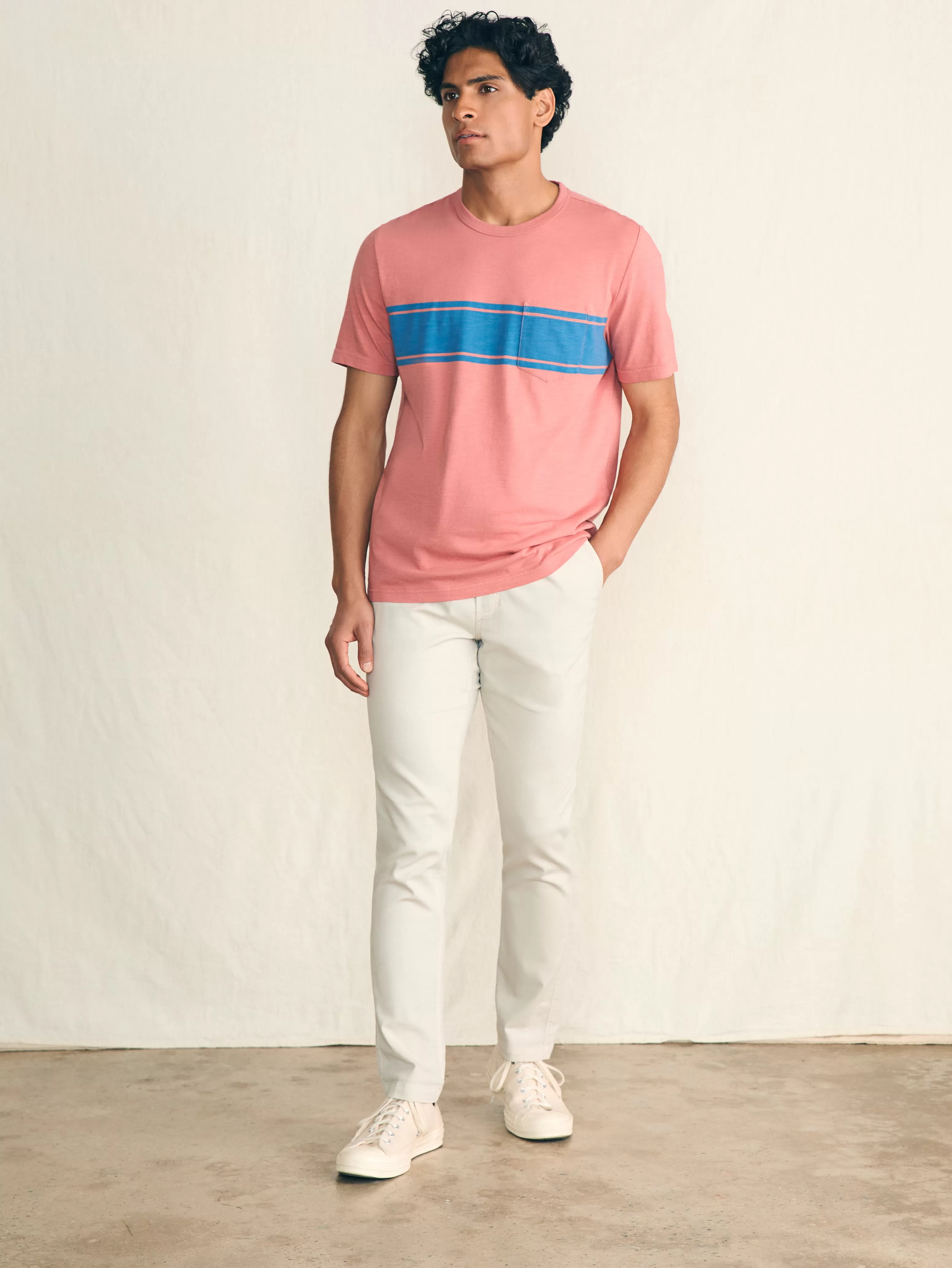 Surf Stripe Sunwashed Pocket Tee - | Faherty Brand Sale